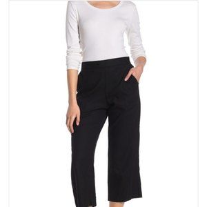Caslon linen, wide leg, cropped pants, black, S